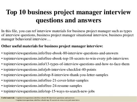 Top 10 Business Project Manager Interview Questions And Answers