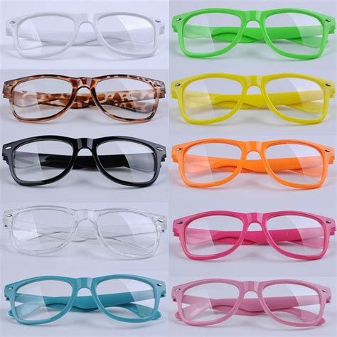 Promotion Fashion Candy Color Glasses Unisex Clear Lens Nerd Geek