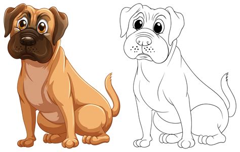 Animal Outline For Cute Dog 445794 Vector Art At Vecteezy