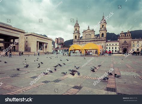Main Square With Church Bolivar Square In Bogota Colombia Latin