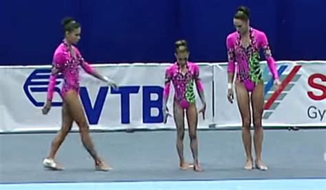 Trio Of Gymnasts Give Gold Medal Performance At Acrobatic Gymnastics