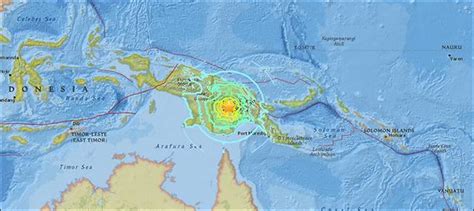 Major 75 Magnitude Earthquake Strikes Papua New Guinea
