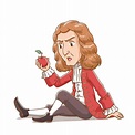 Cartoon character of Sir Isaac Newton looking at apple. 6836996 Vector ...
