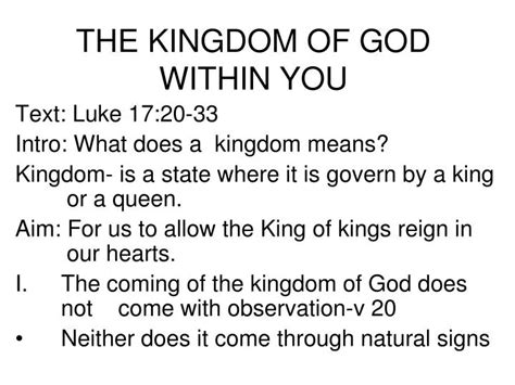 Ppt The Kingdom Of God Within You Powerpoint Presentation Free