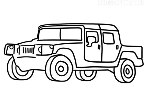 Hummer H Coloring Page Coloring Books