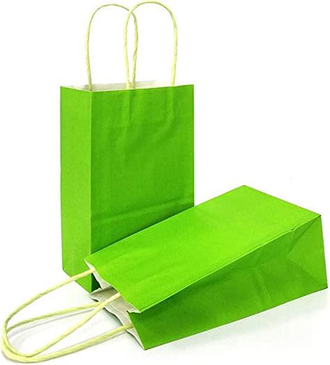 Azowa T Bags Small Light Green Kraft Paper Bags With Handles 21 X