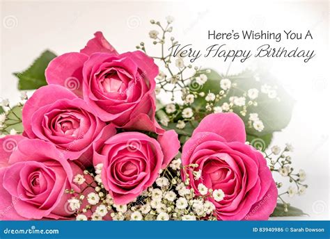 Roses Happy Birthday Card Stock Photo Image Of Softened 83940986