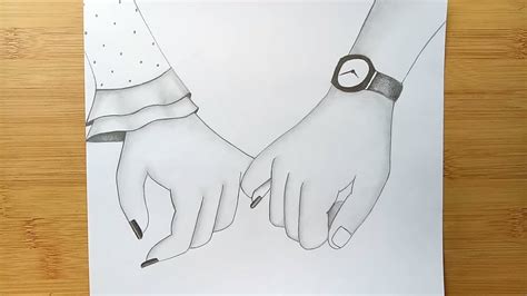 How To Draw Holding Hands With Pencil Sketchvalentines Day Drawing