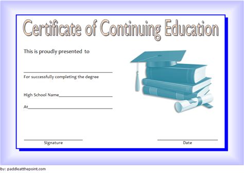 Continuing Education Certificate Template Free Design Template