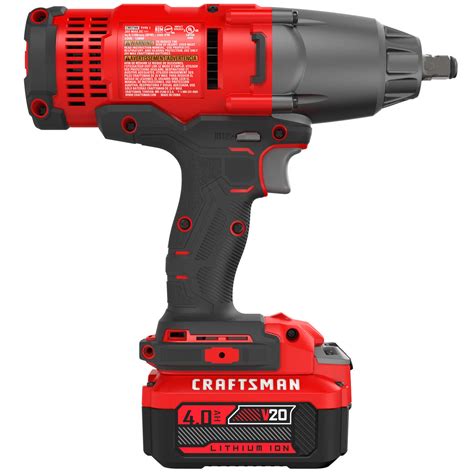 Craftsman 20v Max 12 In Cordless Impact Wrench Kit 20 Volt 330 Ft