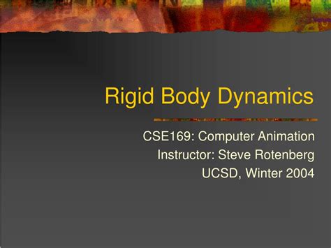 Ppt Rigid Body Dynamics Powerpoint Presentation Free Download Id