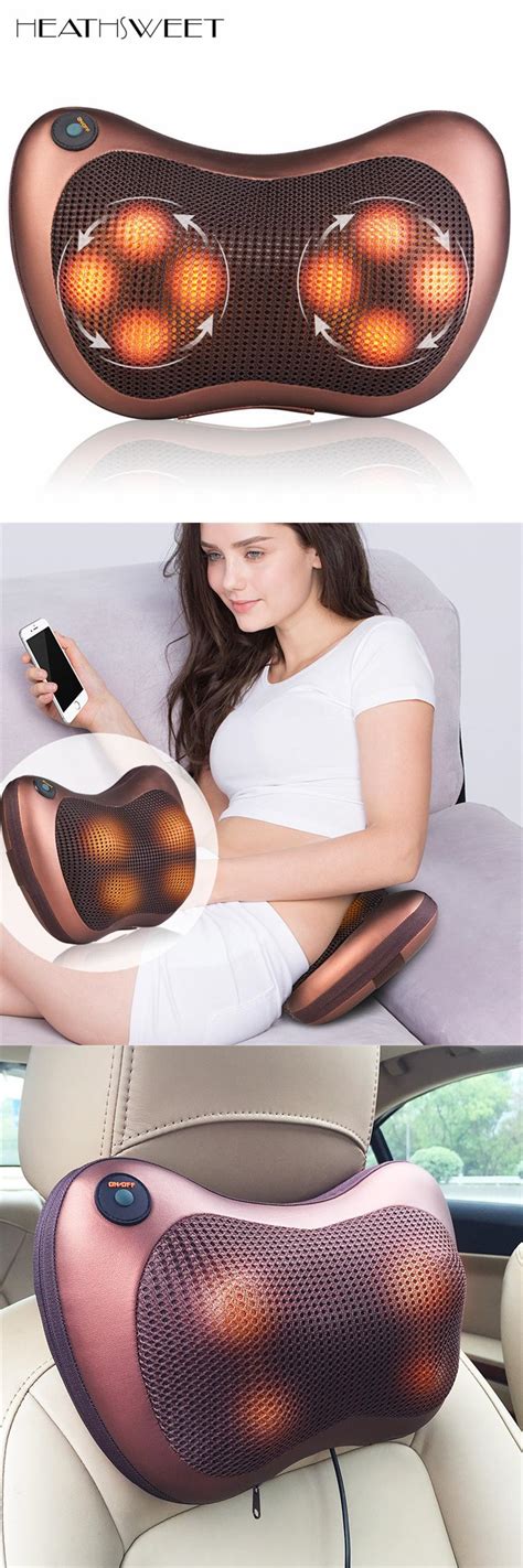 [visit to buy] healthsweet vibrating kneading neck massager pillow infrared heat shiatsu