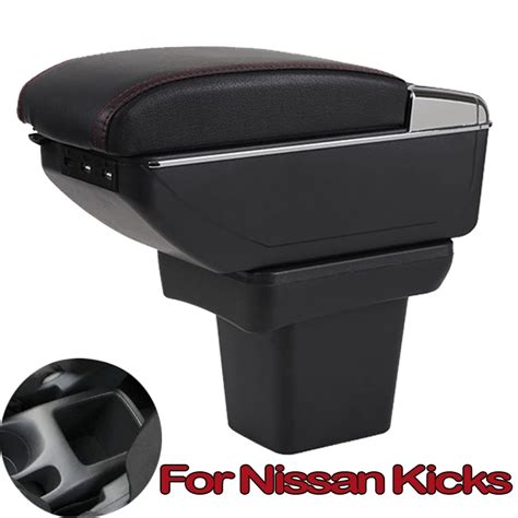 For Nissan Kicks Armrest Box Universal Pu Leather Car Central Armrest