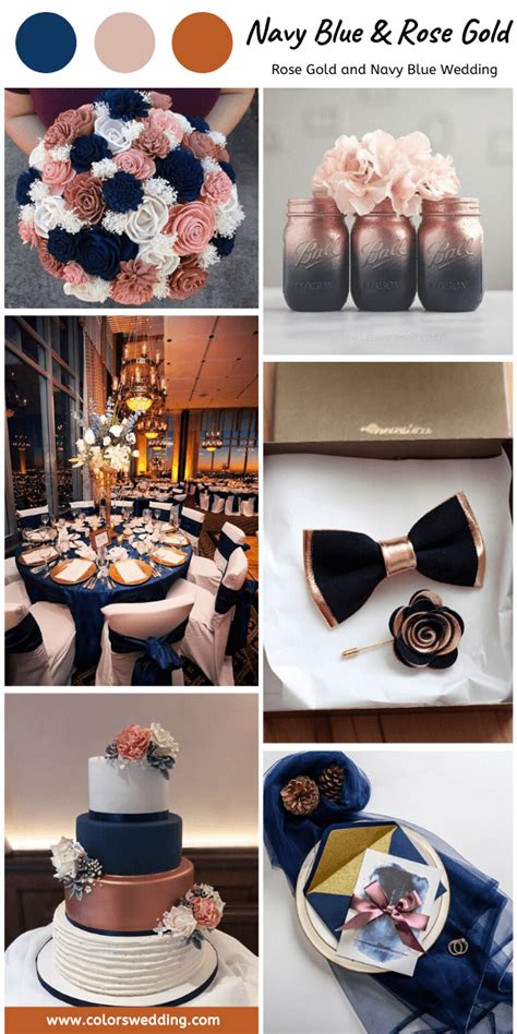 Best 8 Rose Gold And Navy Blue Wedding Color Ideas Blue Winter