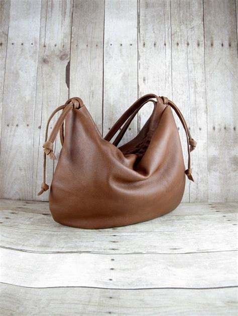 Leather Purse Leather Hobo Brown Leather Bag Slouchy Purse Etsy
