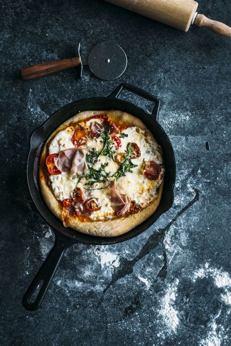 Prosciutto And Mozzarella Skillet Pizza The Almond Eater