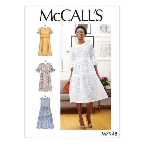McCalls Womens Dresses Sewing Pattern M7948 6 14 Hobbycraft