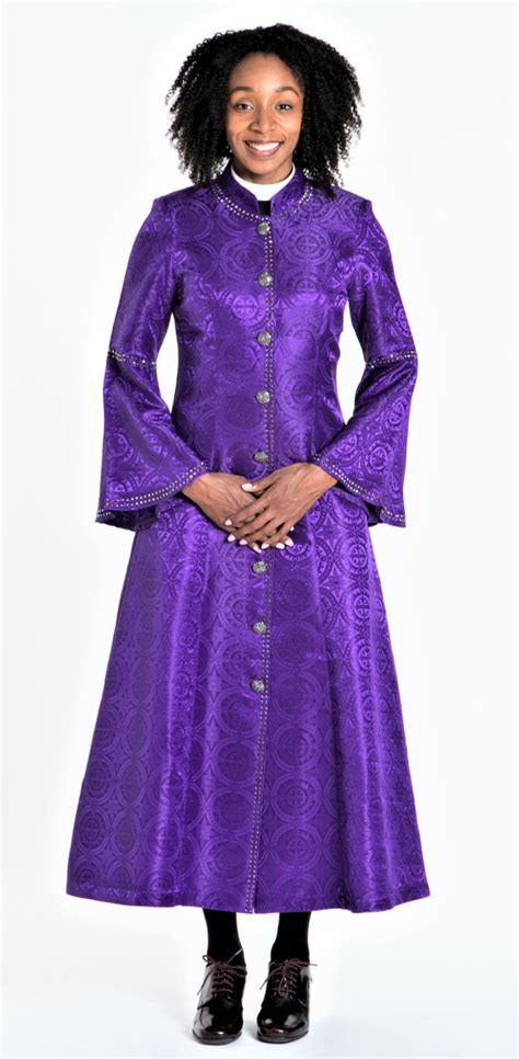 001 Ladies 1 Piece Designer Clergy Dress In Purple Divinity Clergy Wear