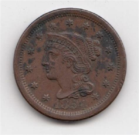 United States 1854 Large Cent M J Hughes Coins