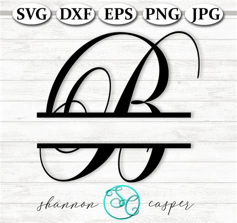 Split Monogram SVG Single Letter B for Laser Engraving and | Etsy