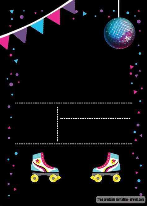 Free Printable Roller Skating Invitation Template Roller Skate