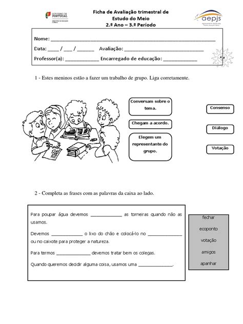 Ficha De 2º Ano Estudo Do Meio