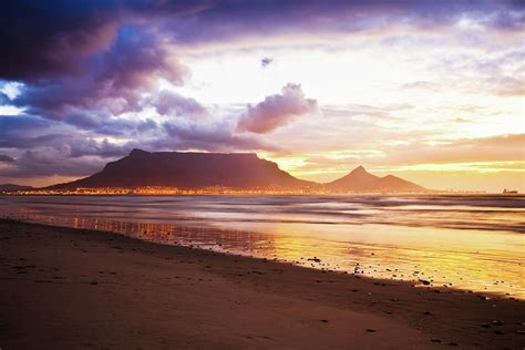 Cape Town Table Mountain Sunset Beach Photograph By Terrababy