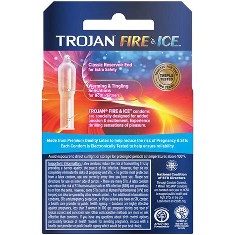 Trojan Fire And Ice Condoms Box Of 3 Hotcherry
