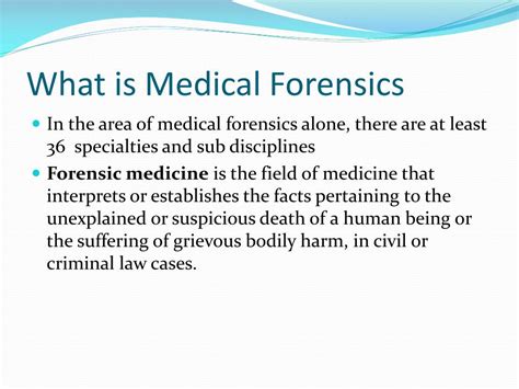 Ppt Introduction To Medical Forensics Powerpoint