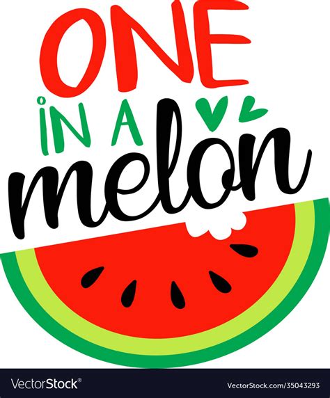 One In A Melon On White Background Royalty Free Vector Image