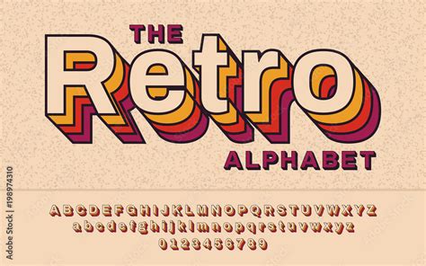 Retro Font 90s 80s With Vhs Effect Vector Abc Alphabet Stock