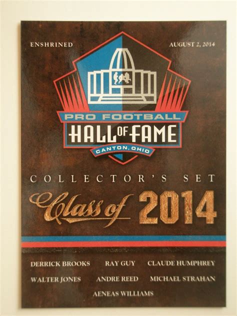 2014 Panini Pro Football Hall Of Fame Choice Brooks Reed Strahan Header