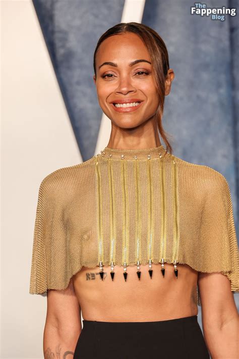 Zoe Saldana Flashes Her Nude Tits At The Vanity Fair Oscar Party Photos This Is Nude