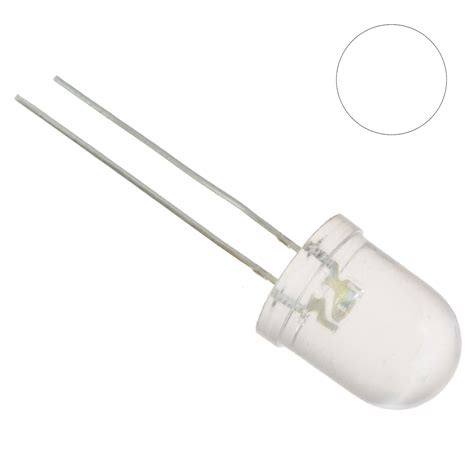 50 X Ultra Bright White 10mm Led Diode Light Bulb