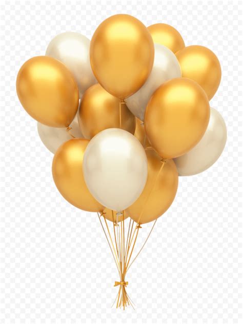 Hd Yellow Golden Gold Balloons Decorations Png Citypng