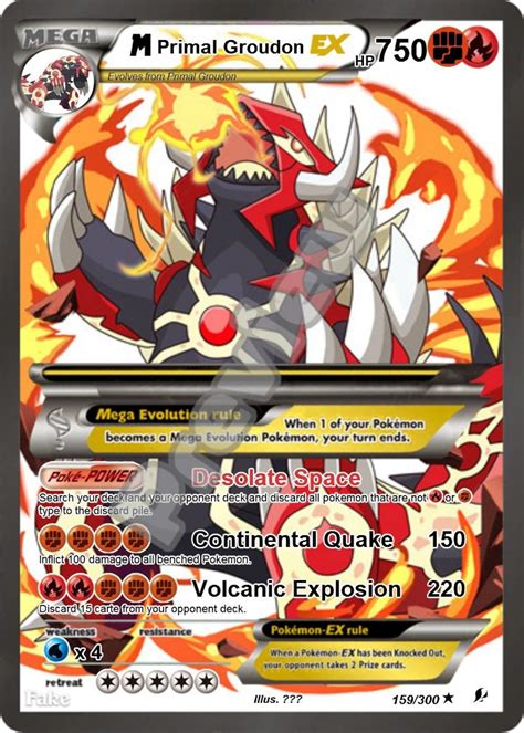 M Primal Groudon Ex Pokemon Card Etsy