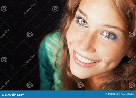 Face Of Happy Joyful Young Friendly Woman Stock Photo Image 13811002