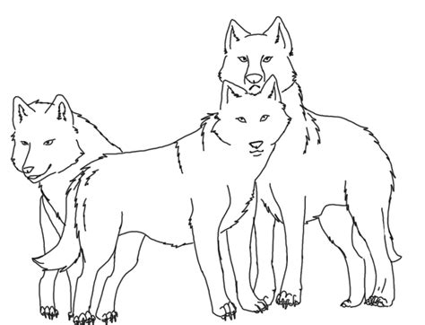 Wolf Pack Line Art By Xmarlyx On Deviantart