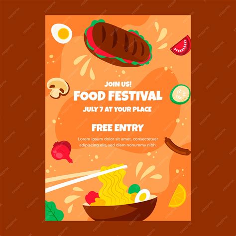 Free Vector Flat Design Food Festival Poster Design