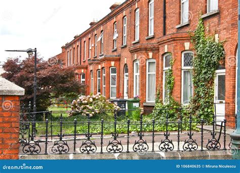 Traditional Row Of Victorian Houses Dublin Ireland Editorial Image