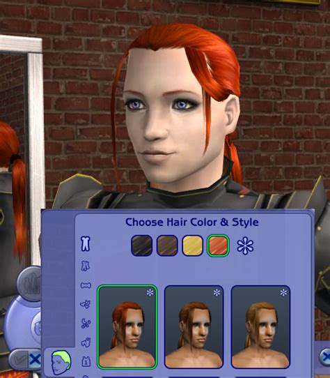 Mod The Sims Nouks Male Ponytail Recolor Deep Red