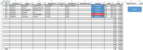 Planilha De Gastos Excel Controle De Gastos Familiares