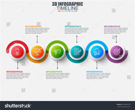 Vektor Stok Presentation Business 3d Timeline Infographics Vector