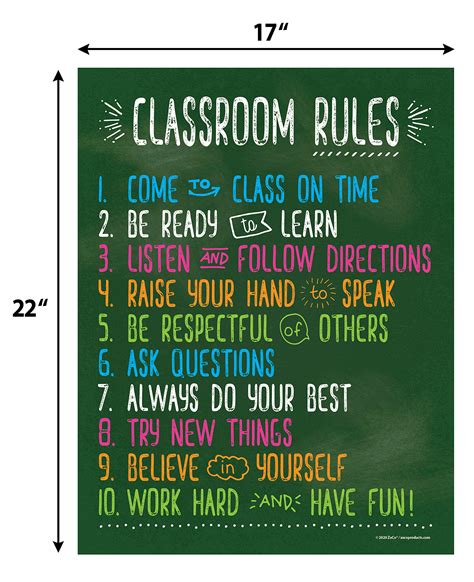 Classroom Rules Poster Laminated 17 X 22 Inches Classroom Expectations For Elementary
