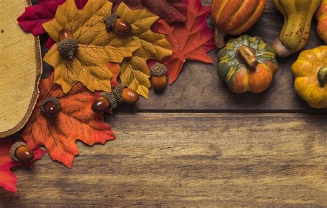 Autumn Leaves With Pumpkins Wallpapers Wallpaper Cave