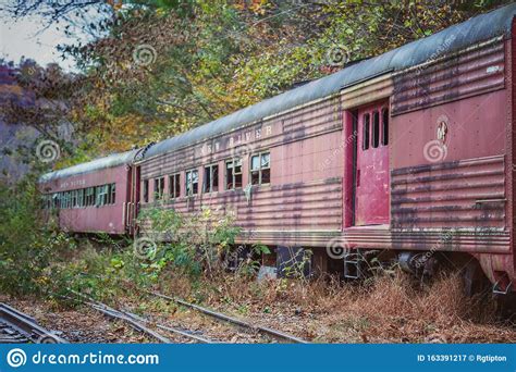 Abandoned Train In Fall Editorial Photography Image Of Mountains