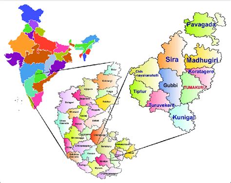 India Map Highlighting Karnataka