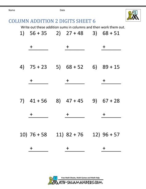 Math Addition Worksheets 1st Grade