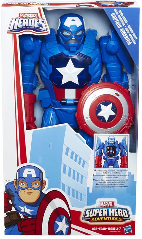 marvel playskool heroes super hero adventures captain america 12 action figure hasbro toys toywiz