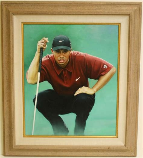 Lot Detail Tiger Woods Oil On Canvas Portrait By Thomas Pomeroy Rare